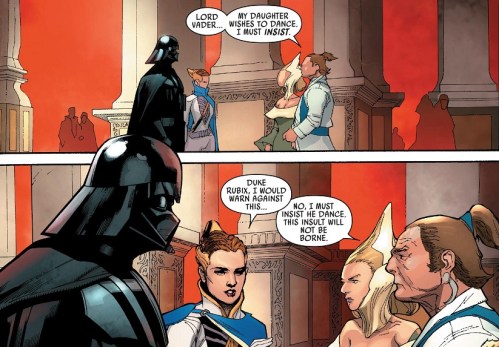 For some reason he wants his daughter to hook up with Darth Vader